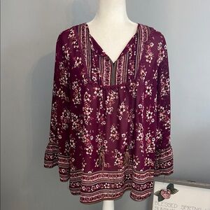 ❄️3/$12 Artesia Sheer Floral Blouse